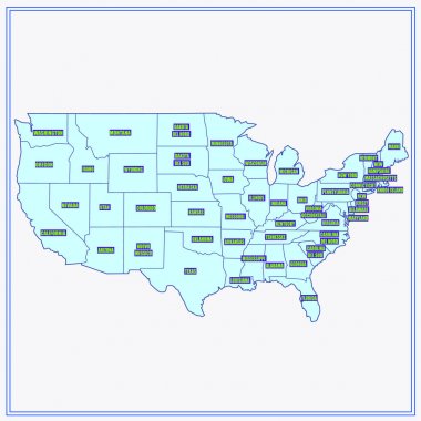 Amerika Birleşik Devletleri harita. İllüstrasyon.