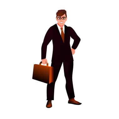 Yakışıklı işadamı izole. İllüstrasyon.