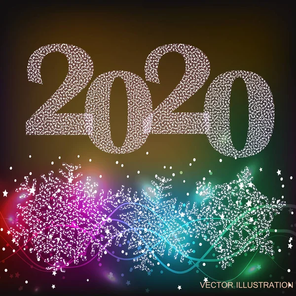Holiday Happy 2020 New Year background. Vector Illustration.