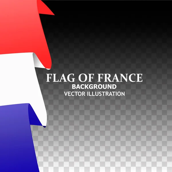 Fond lumineux avec drapeau de France. Illustration de bannière avec drapeau. Joyeux fond de journée France . — Image vectorielle