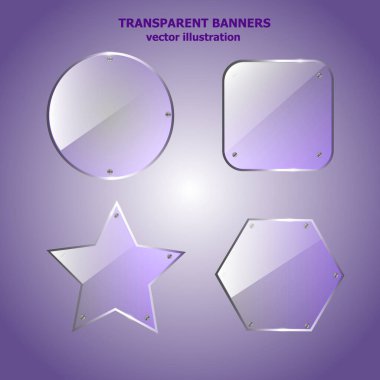 Tasarım için saydam pankartlar. Parlak resimleme.