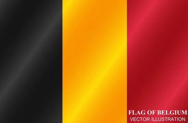 Flagg med Belgias flagg. Belgias flagg med folder. Vektorbelysning . – stockvektor