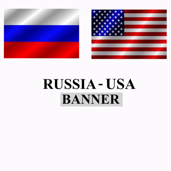 Russia and USA banner design. Illustration.