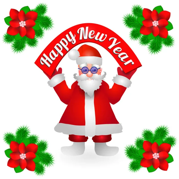 Noel Baba 'nın yeni yılı kutlu olsun. Noel Baba beyaz arka planda izole edilmiş.