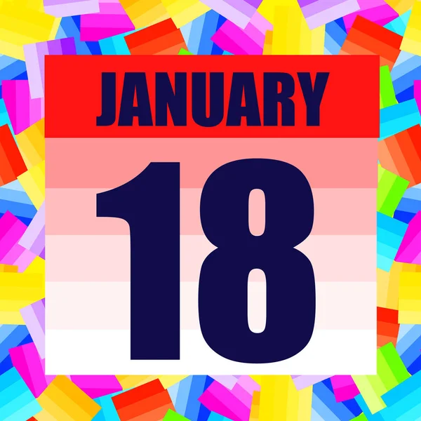January 18 icon. For planning important day. Banner for holidays and special days.