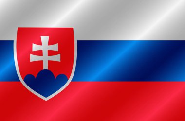 Katlanmış Slovakya bayrağı. Web tasarımı için bayraklı renkli illüstrasyon.