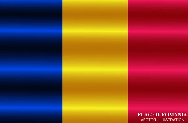 Høyre knapp med Romanias flagg. God Romanias dagsknapp. Lysende illustrasjon med flagg . – stockvektor