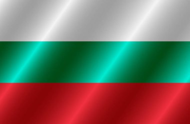 Katlanmış Bulgaristan bayrağı. Bulgaristan gününüz kutlu olsun. Bayrak ile parlak düğme.