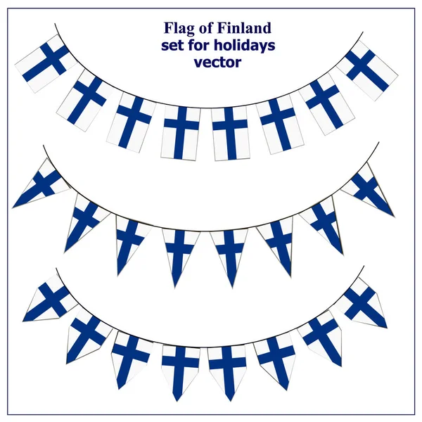 Jasny zestaw z flagą Finlandii. Szczęśliwego dnia w Finlandii. Kolorowa kolekcja z flagą. Ilustracja wektora. — Wektor stockowy