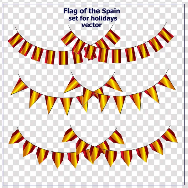 Bright set with flags of Spain. Happy Spain day flags. Colorful collection with flag. Vector. — Stock Vector