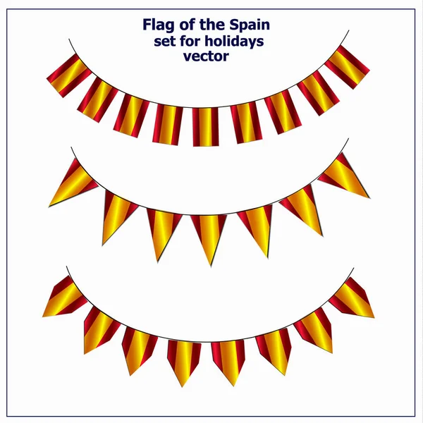 Bright set with flags of Spain. Happy Spain day flags. Colorful collection with flag. Vector. — Stock Vector