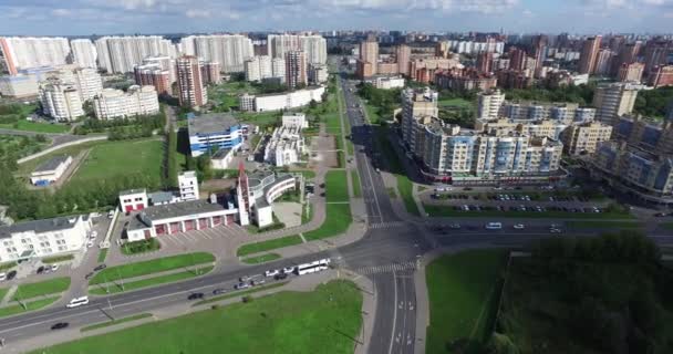 Architektury, ulic i apartamenty antenowe w Moskwie — Wideo stockowe