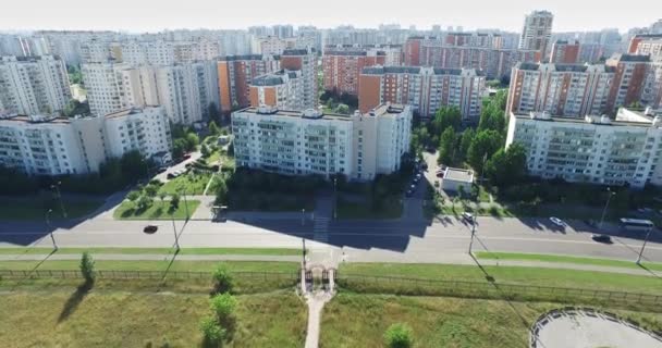 Aerial Architecture, Streets Roads and apartments in Moscow — Stock Video