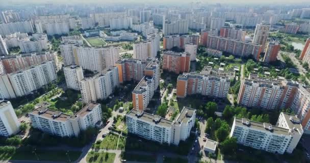 Architettura aerea, Strade Strade e appartamenti a Mosca — Video Stock