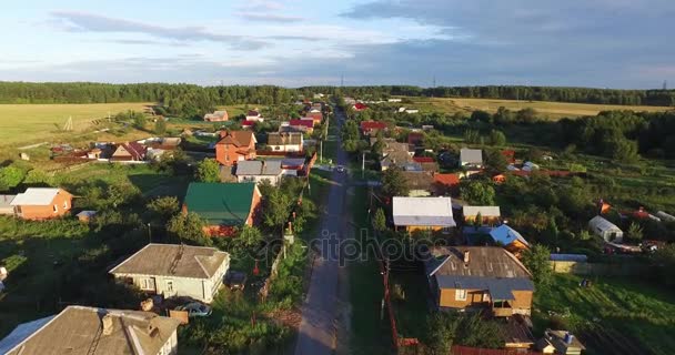 Erial view of the village and the houses — Stock Video