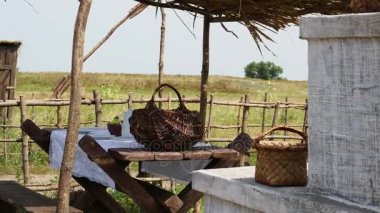 Rus soba yakınında sokakta bayram
