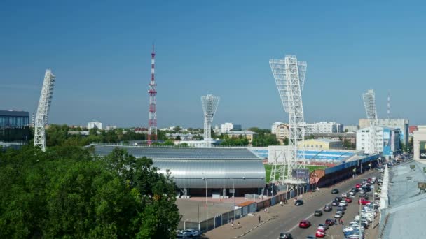 Aerial view of district buildings in Yaroslavl — Stock Video