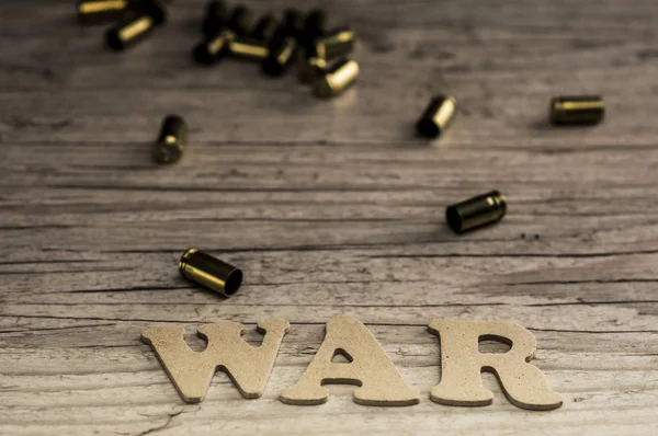 Word war concept with wooden letters — Stock Photo, Image