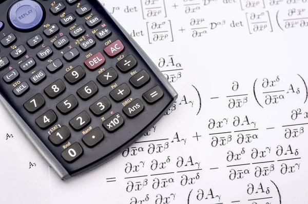 Kalkulator naukowy i równań matematycznych — Zdjęcie stockowe