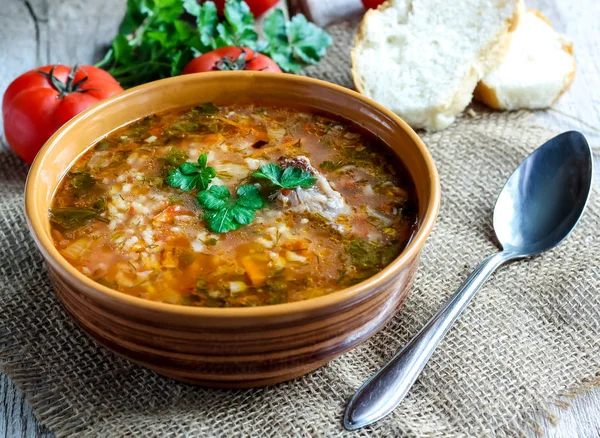 Georgian soup Kharcho — Stock Image Georgian soup Kharcho Stock Photo