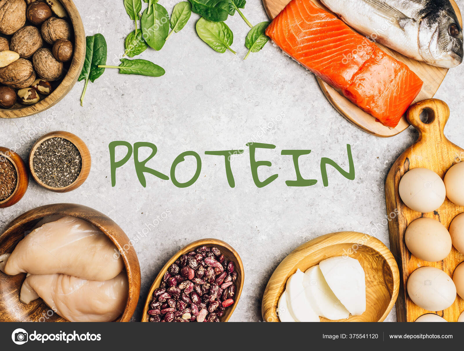 High Protein Food Light Bakground Healthy Nutrition Diet Concept Products  Stock Photo by ©JuliaMikhaylova 375541120