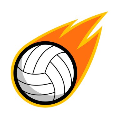 Voleybol deri spor kuyruklu yıldız yangın kuyruk logo sembol isol uçan