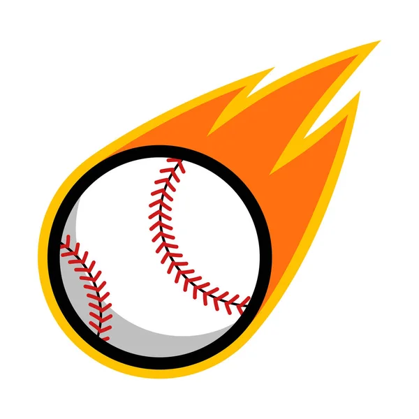 Baseball Sport Komet Feuerschweif fliegen Logo isoliert Symbol Banne — Stockvektor