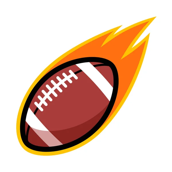 American football sport cuoio cometa fuoco coda volare logo symb — Vettoriale Stock