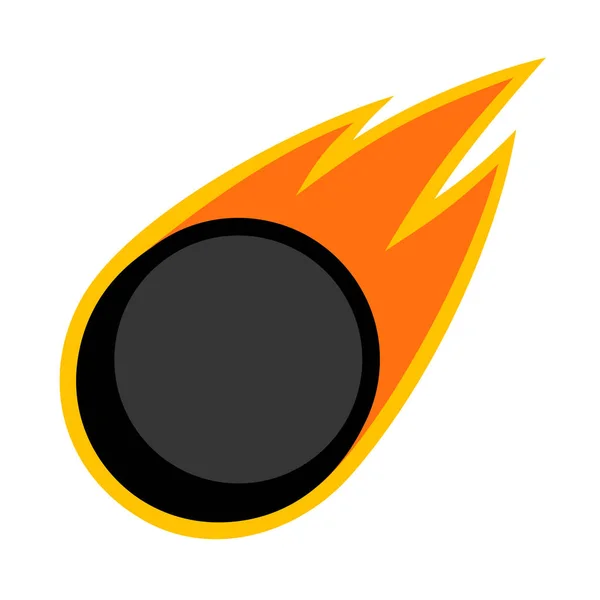 Хоккей зимних видов спорта комета огненный хвост летящая шайба логотип изолировать — стоковый вектор