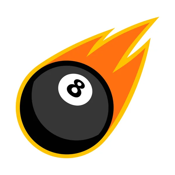 Ocho bola billar billar billar cue sport cometa fuego cola flyin — Vector de stock