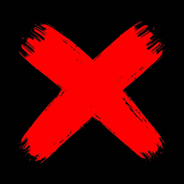 Siyah grunge fırça darbesi üzerinde Kızıl Haç işareti işareti olmadığından düşüş agresif görüş