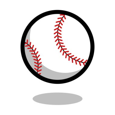 Beyzbol softball topu logo vektör çizgisi 3d simgesi
