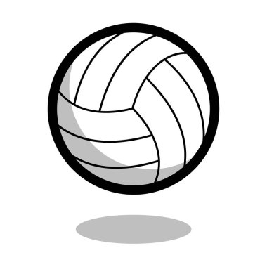 Voleybol topu logo vektör çizgisi 3d simgesi