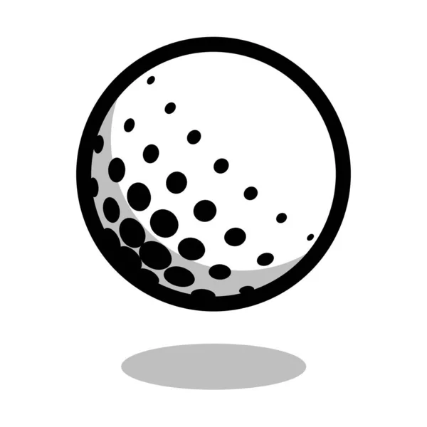 Golf Sport Ball Logo Vector Line Icon — Stock Vector