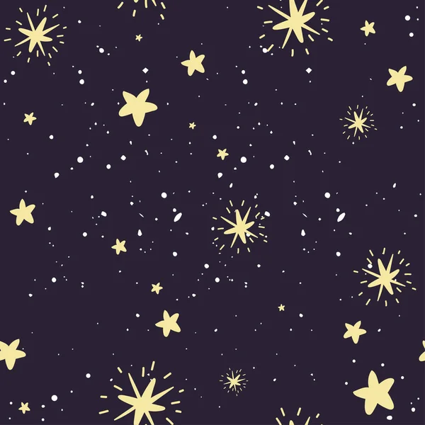 Patrón oscuro con estrellas — Vector de stock