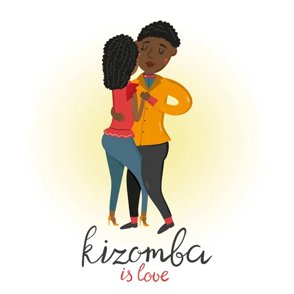 Dva tance Kizomba — Stockový vektor