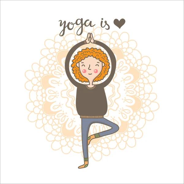 Ragazza che fa yoga — Vettoriale Stock