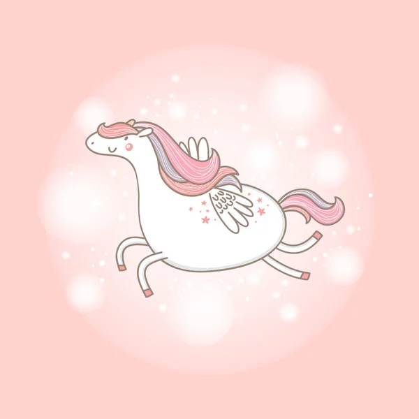 Leuke grappige pegasus. — Stockvector