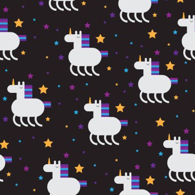 Şirin tek boynuzlu at seamless modeli