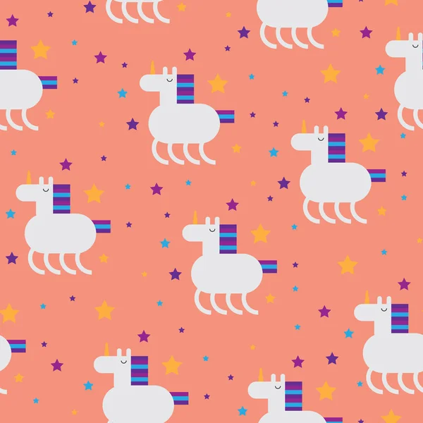 Cute unicorn seamless pattern — Stock Vector