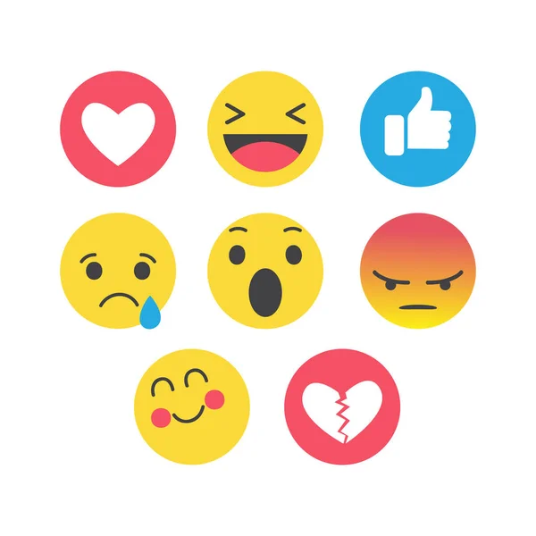 Conjunto de desenhos animados Emoticons — Vetor de Stock