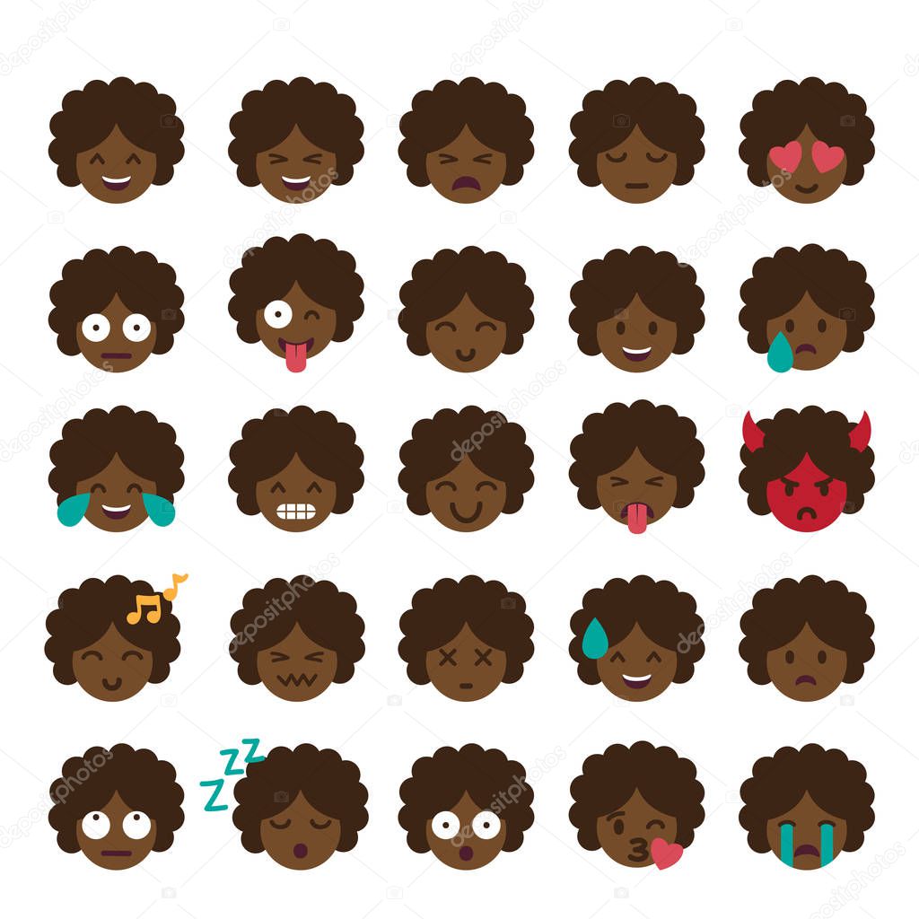 Set of African emojis