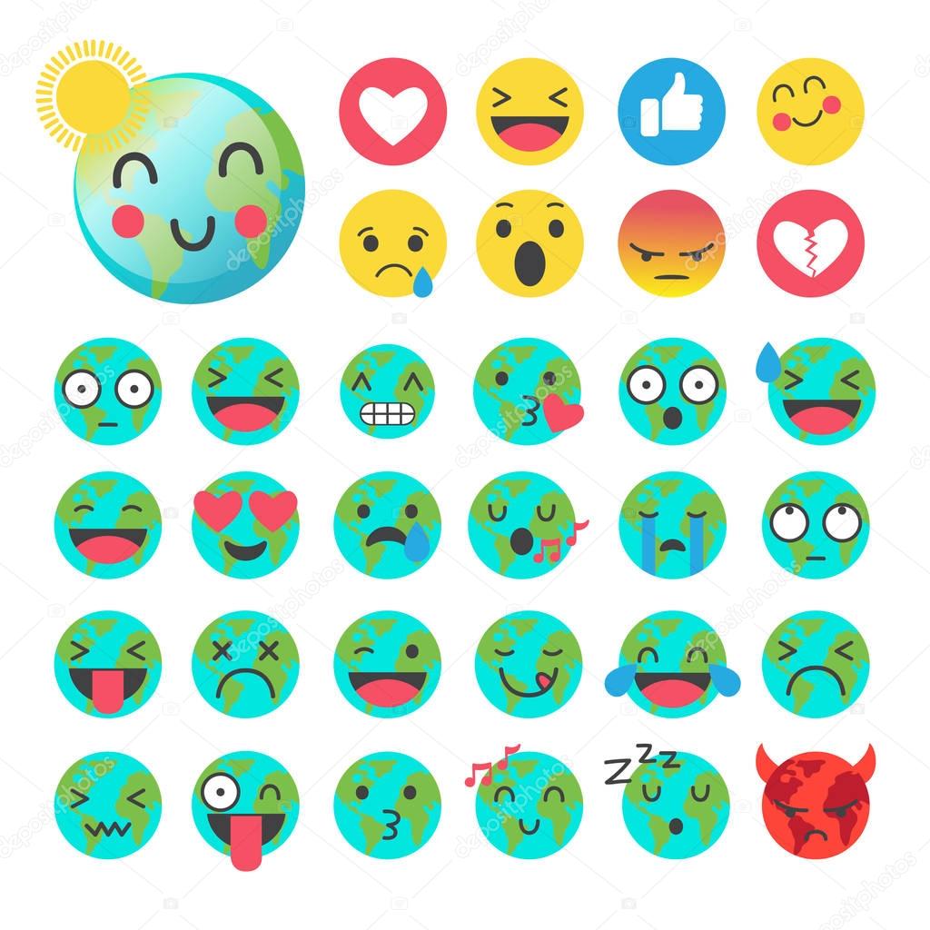 Earth day emoji set