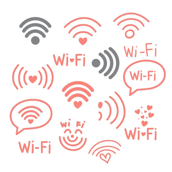 Wi-Fi ikonok beállítása — Stock Vector