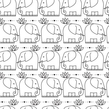 Desen sevimli çizgi fil 