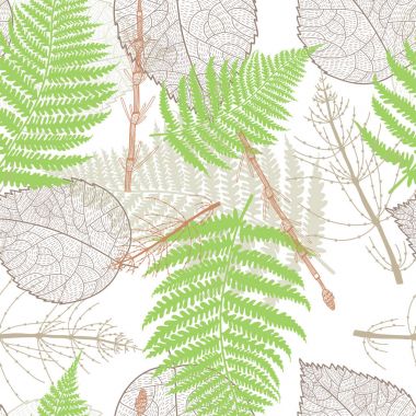 Eğreltiotu yaprakları seamless modeli