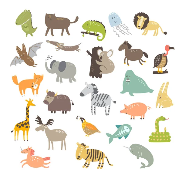 Animales zoológicos lindos — Archivo Imágenes Vectoriales