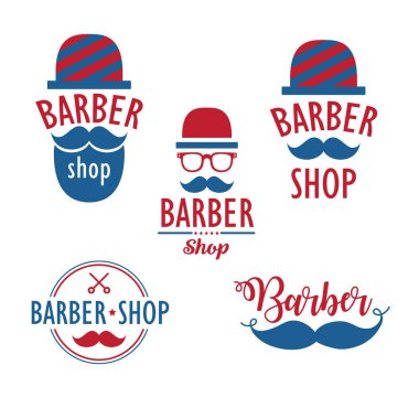 Berber Dükkanı düz simgeler