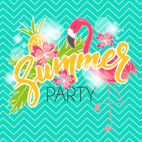 Summer party flat icon — Stock Vector