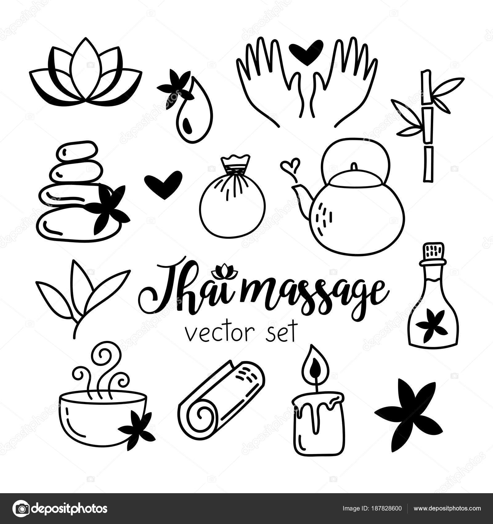 Download Thai Massage Vector Set Cute Icons Different Spa ...
